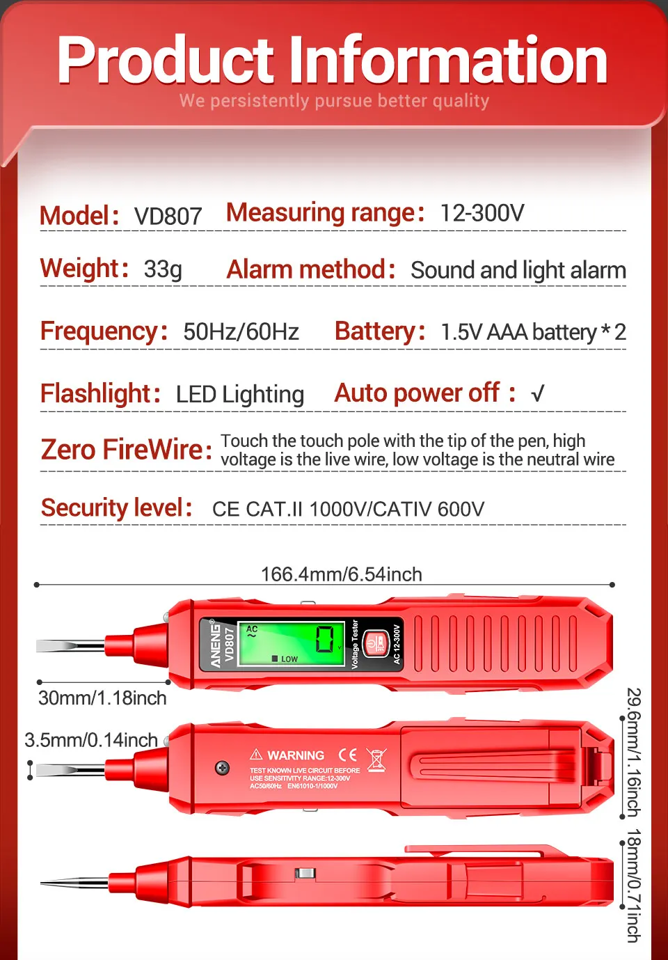 RILEVATORE DI TENSIONE ELETTRICA AC SENZA CONTATTO TESTER CERCAFASE A Penna 85201580