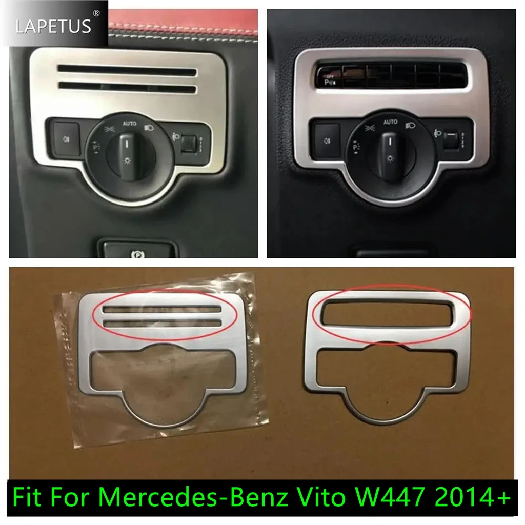 

ABS Car Front Head Lights Lamps Switch Button Control Panel Decor Accessories Cover Trim For Mercedes-Benz Vito W447 2014 - 2019