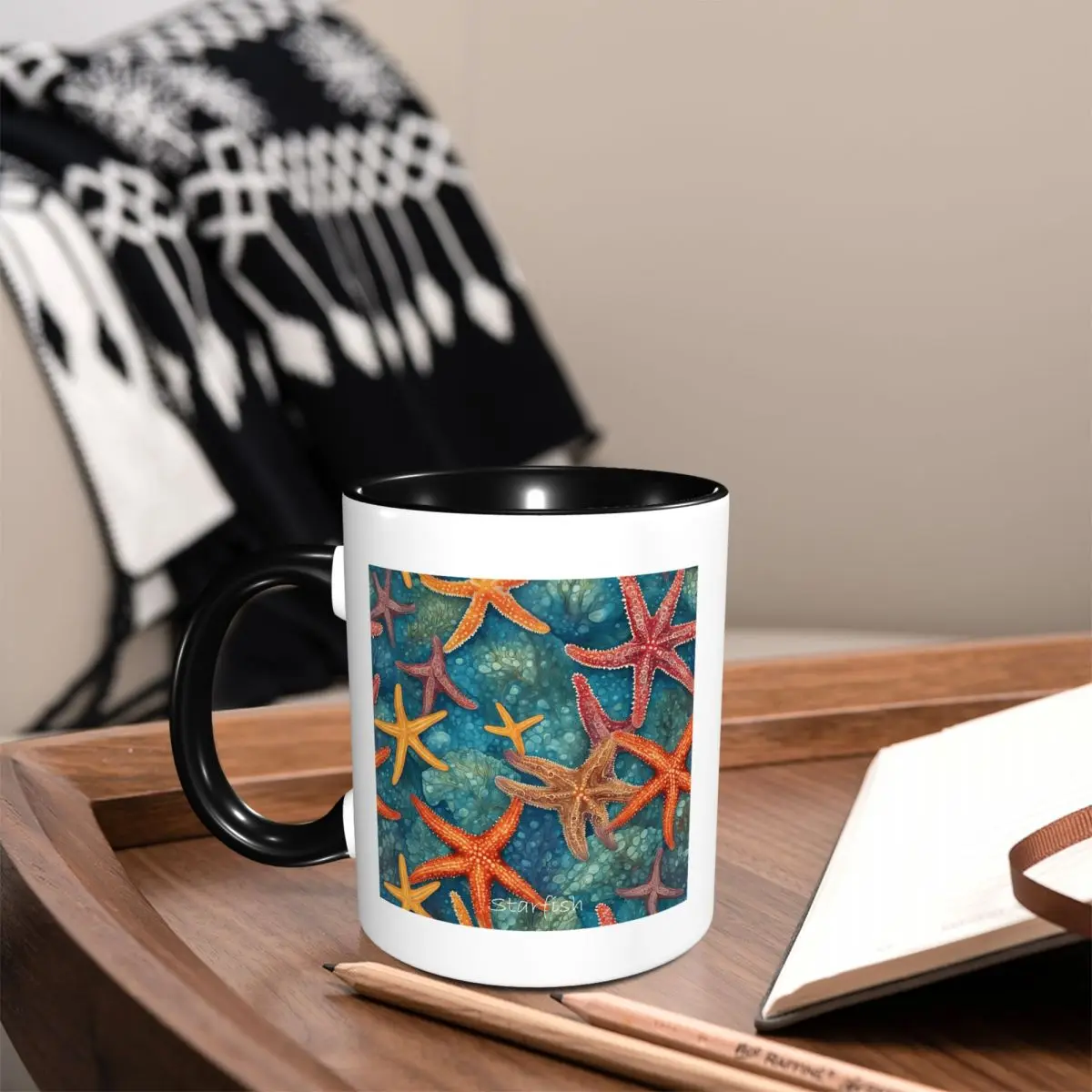 Starfish Mug Funny Ceramic Coffee Cups Tea Mugs Milk Cup Drinkware Gift for Woman Man