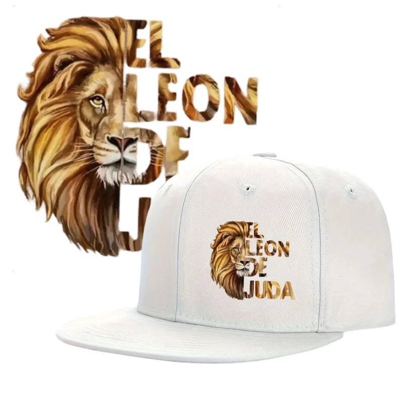 A Unisex Adjustable Baseball Cap Featuring a Lion Print, Perfect for Street Style And Outdoor Activities, with Snapback Size Adj