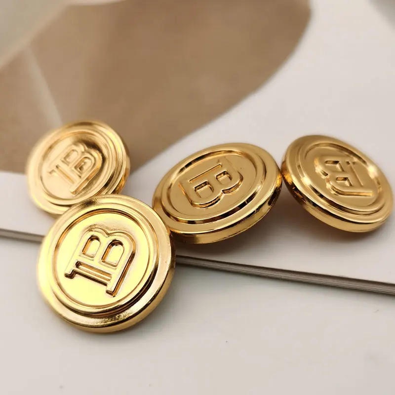 English Letter B Metal Button for Clothing Coats Shirts Accessories Designer Hand Sewing Buttons 10pcs DIY Crafts Supplies New