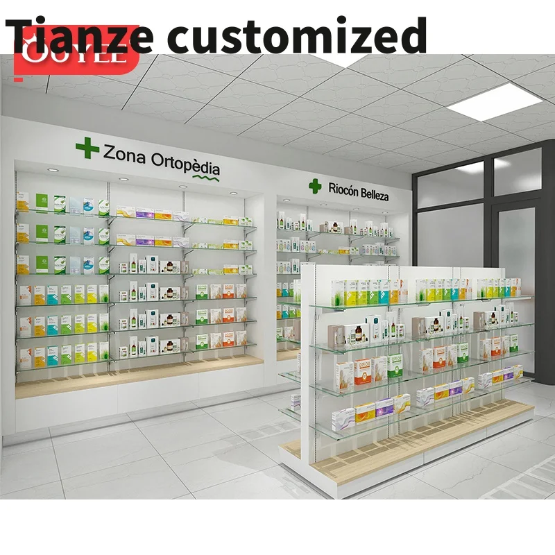 Customized-Customized New Medical Store Pharmacy Counter Display Furniture Design