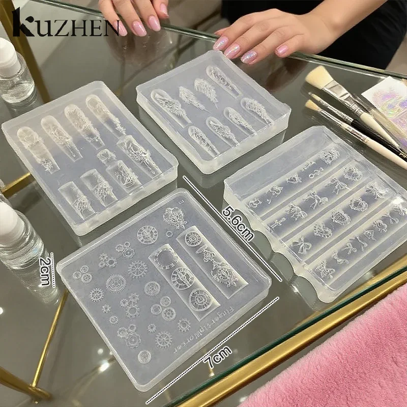 Forma silikonowa do paznokci w kształcie motyli, wielokrotnego użytku, 1 sztuka, szablony do stemplowania 3D DIY, kawaii elementy do zdobienia paznokci, narzędzia dekoracyjne.