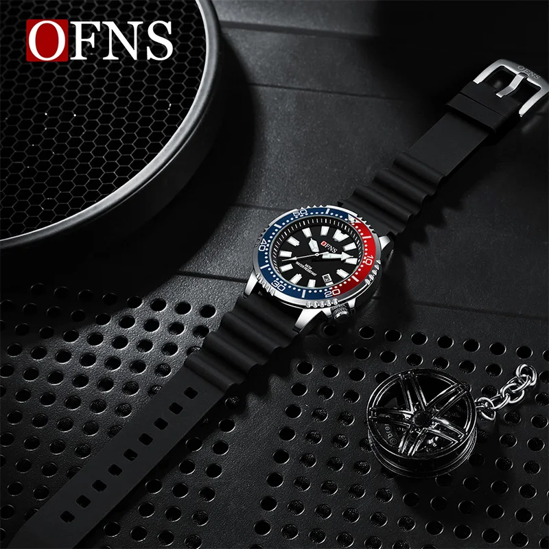 OFNS New Fashion Luxury Men's Quartz Watch For Men 50M Waterproof Calendar Luminous Watches Men's Quartz Wristwatch Gift Give