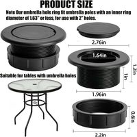Extra Thick Patio Table Umbrella Hole Ring Plug Cap Durable Weatherproof Yard Parasol Table Hole Cover Insert Garden Tool