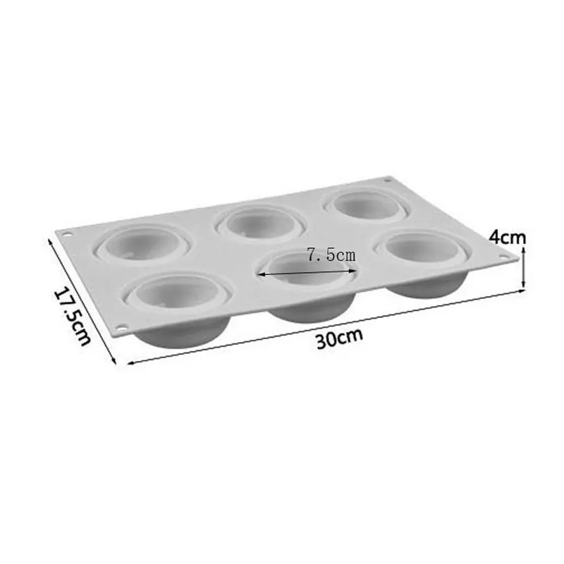 6 Cavity Spiral Silicone Cake Baking Mold for Chocolate Cream Mousse Pastry Dessert Pudding Bread Bakeware Soap Decorating Tools