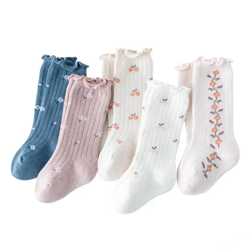 Chaussettes hautes pour bébés filles et garçons de 0 à 5 ans, jolies chaussettes d'automne pour tout-petits