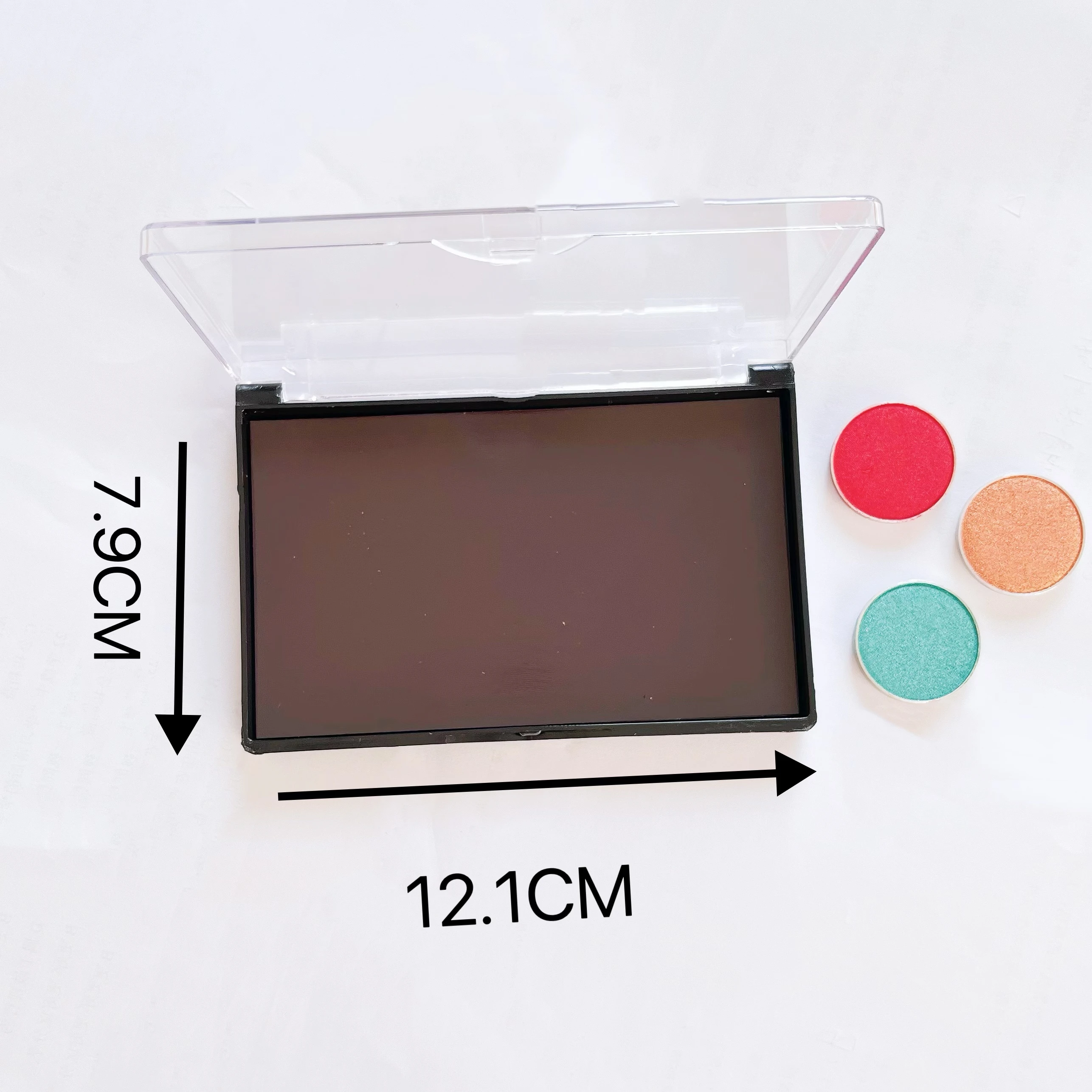 5PCS Plastic Empty Magnetic Eyeshadow Case Light Weight Makeup Waterproof Palette With Clear Lid- Fill Pan 8*26mm with Brush