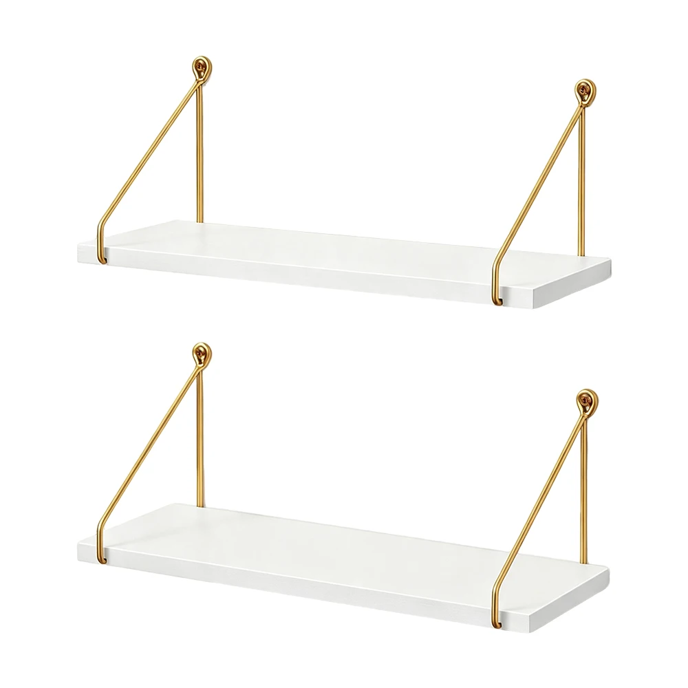 2 Pack Modern Floating Wall Shelves, 16.5 Inch Wall Mount Display Storage Shelf, Versatile Organizer for over Toilet, Bedroom, Living Room Home Decor