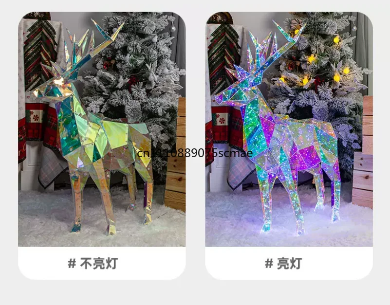 Color Changing LED Reindeer Lights Commercial Christmas Decoration For Mall Window Shop Display And Party Decor