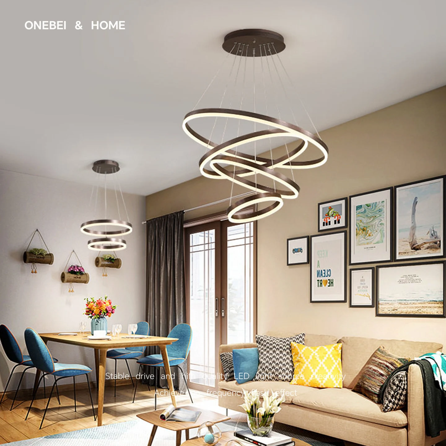 

Modern LED Ring Chandelier For Living Room Dining Room Bedroom Kitchen Ceiling Pendant Light Home Lighting Interior Decoration