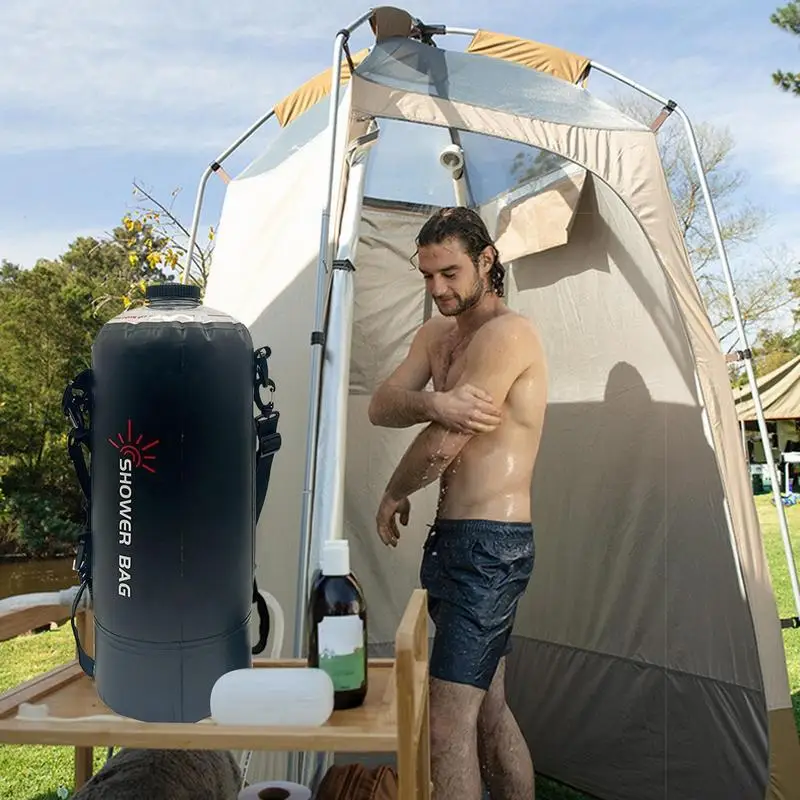 

Camp Shower Bag Solar Shower Bag For Camping 12L Solar Heating Tool Kit With Removable Hose & Showerhead Hiking Gear For Beach