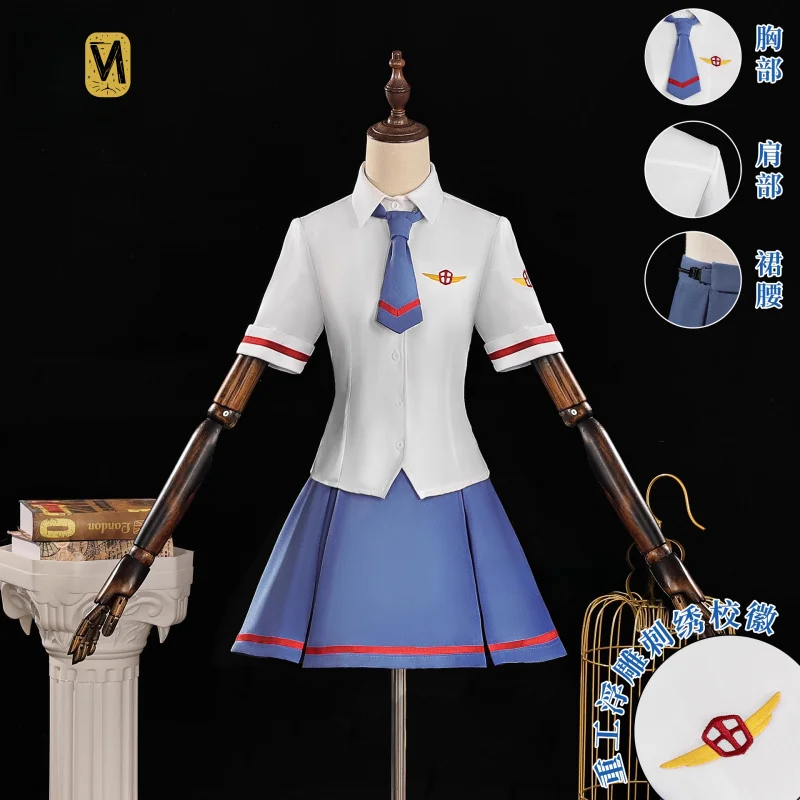 

HCos Card Captor KINOMOTO SAKURA Cosplay Costume Uniform Halloween Party for Women Girls JK dress Outfit