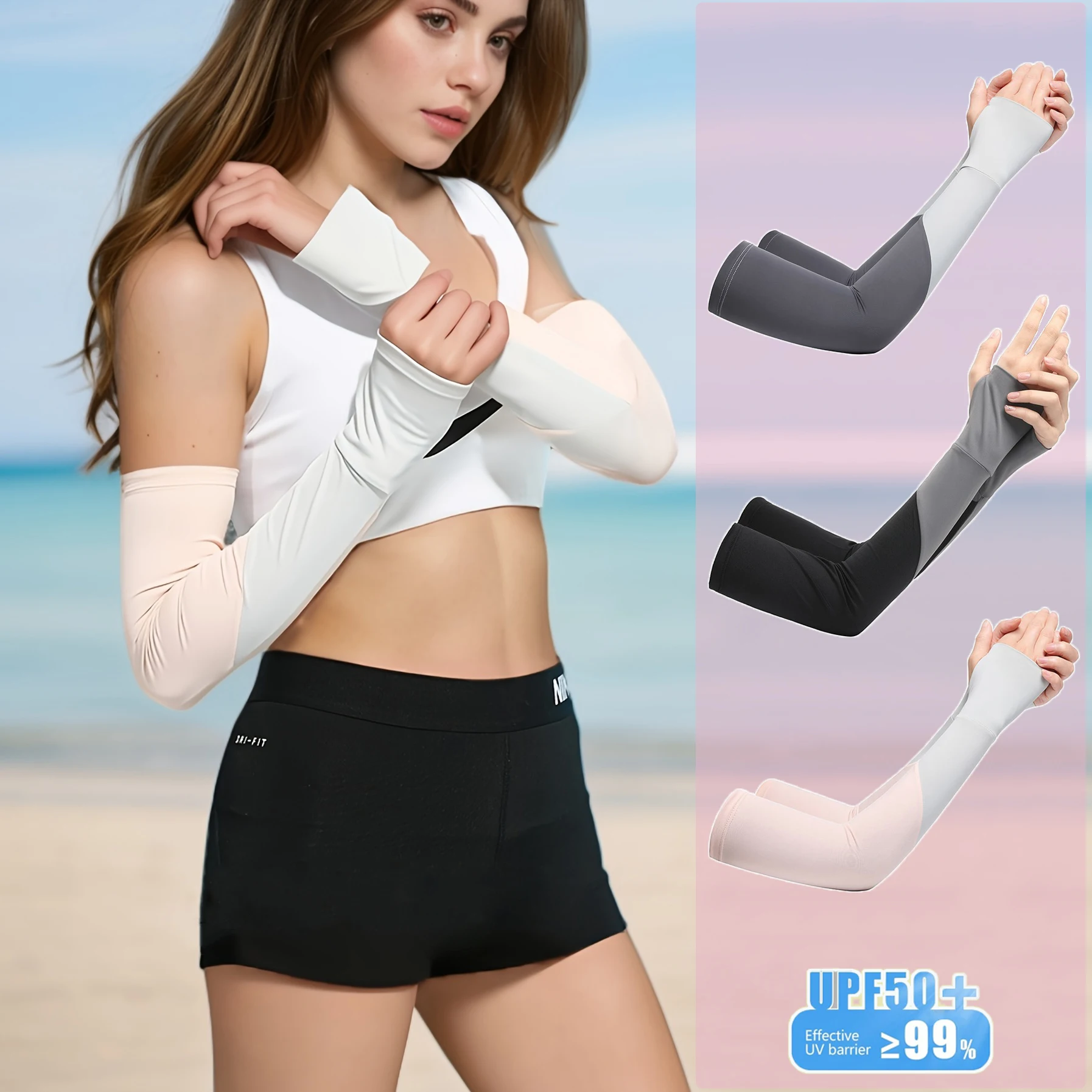 

1/2/3 Pairs UV Sun Protection Arm Sleeves - Cool Compression Arm Sleeves - Men'S And Women'S Sports UV Protection Arm Sleeves