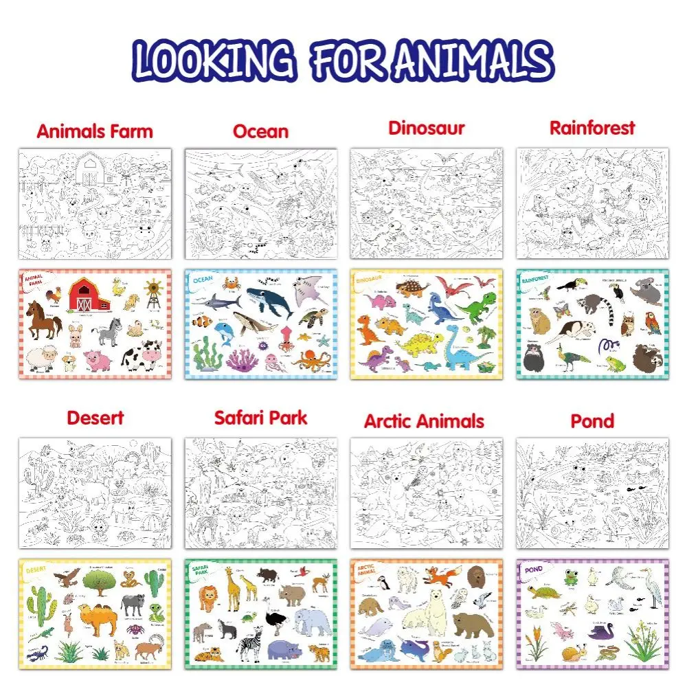 Kreative Suche Finden Stickerbuch Cartoon Tier Lustige 3D Origami Bücher Hand-on Puzzle Interaktiv