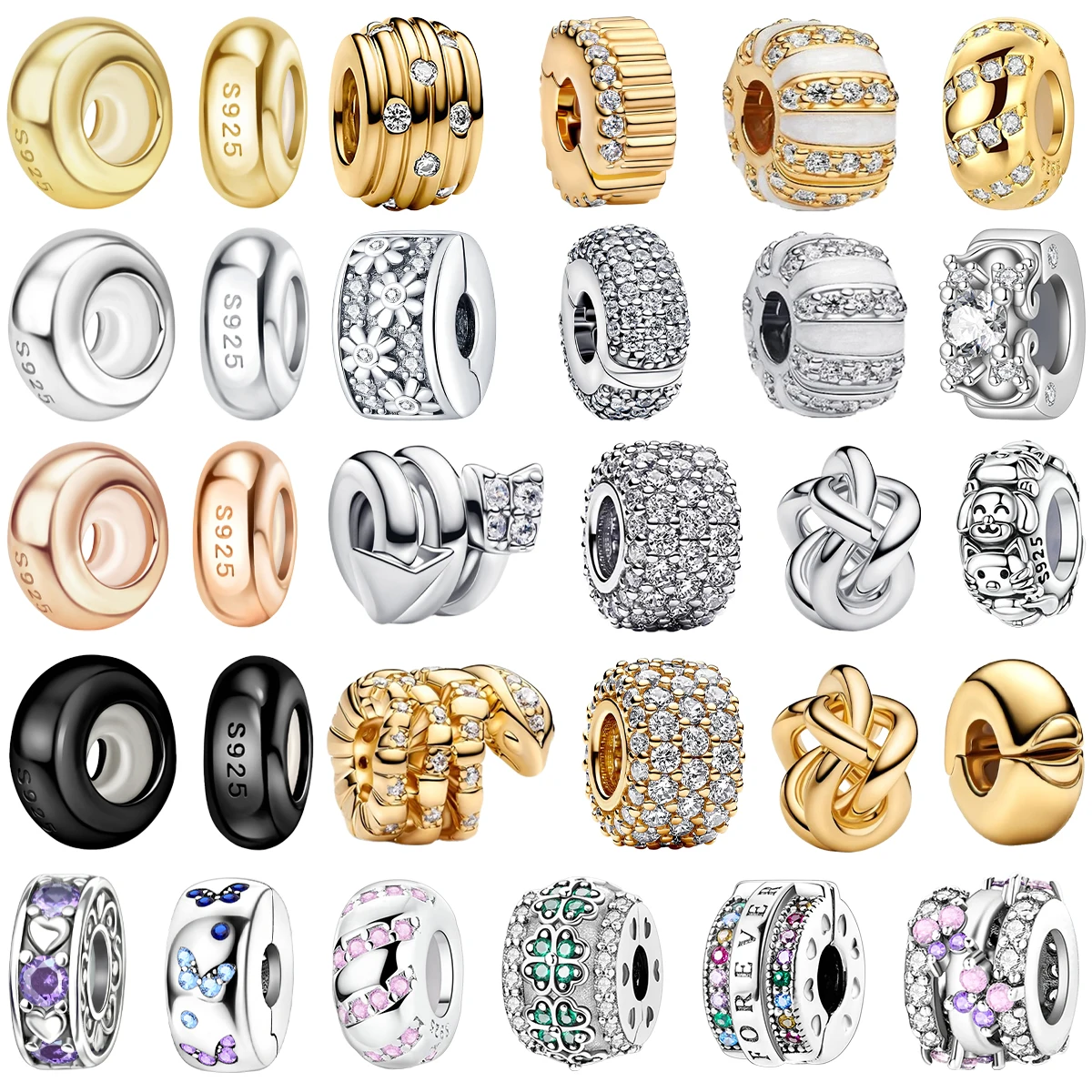 

Модные стерлингового серебра 925 пробы, красочные круглые простые силиконовые бусины-разделители, зажимы, подходят для оригинального браслета «сделай сам», изысканные ювелирные изделия, подарок