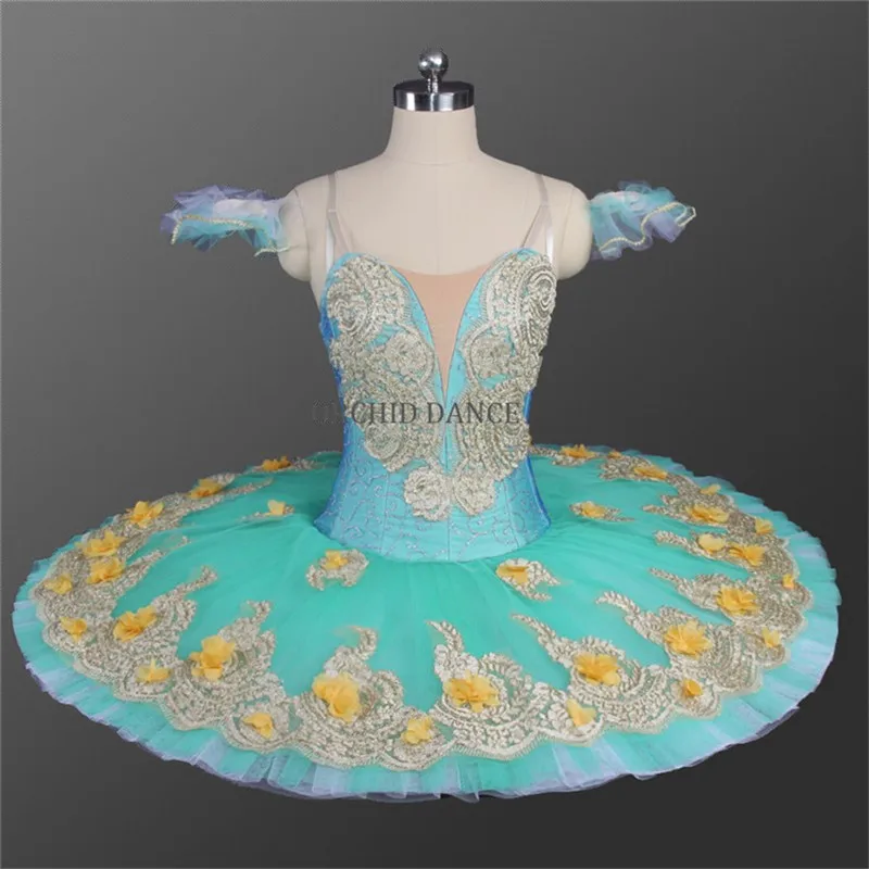 Professionele Kids Meisjes Stage Performance Slijtage Groen Ballet Tutu