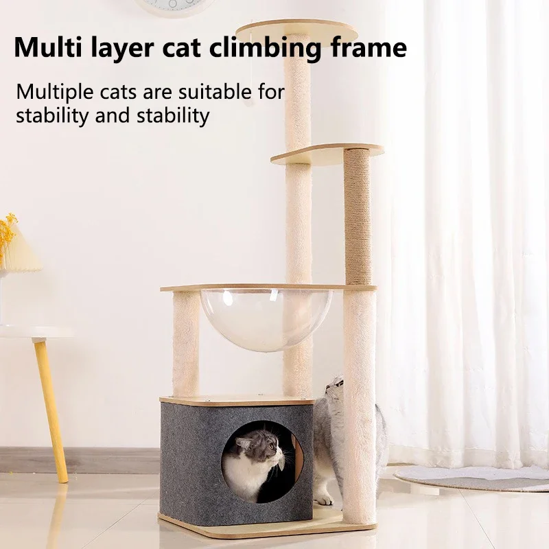 New Cat Climbing Frame Luxury Space Capsule Large Cat Villa Four Seasons Cat Toys Universal Play Sleep All-in-one Pet Supplies view 2