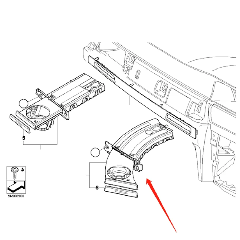 Car Right Driver Dashboard Cup Holder Assembly for E90 2005-2012 Car Accessories 51459173464 RHD