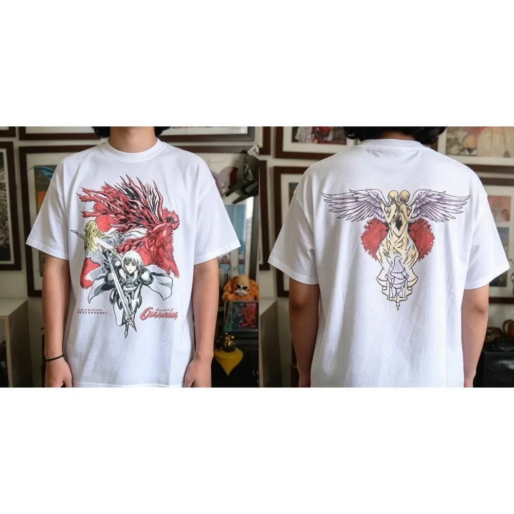 2026 New Unisex Vintage T-shirts Claymore Anime Clare Norihiro Yagi Manga Graphic Summer Streetwear Casual Short Sleeve Tops