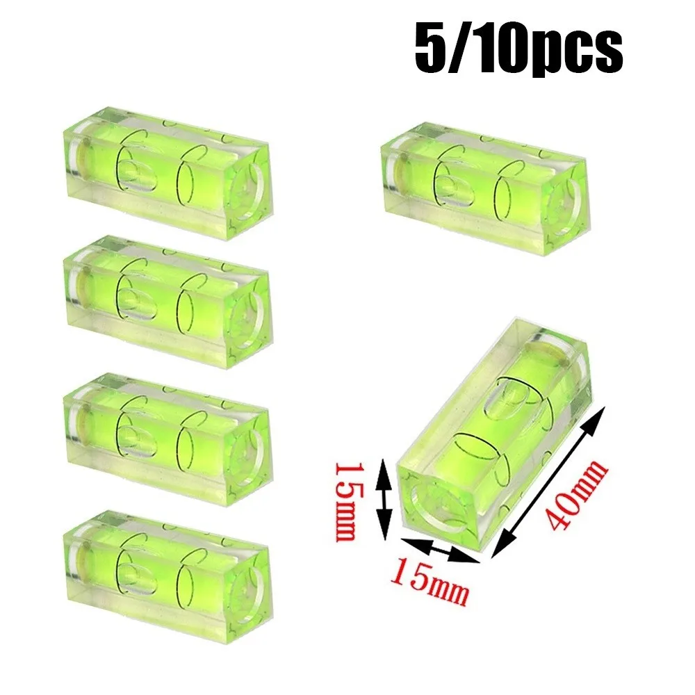 5pc/10pc Magnetic Spirit-Level Bubble Horizontal Bead Level Bubble For TV Rack Photo Frame Goods Shelf Measuring Level Tool 15mm