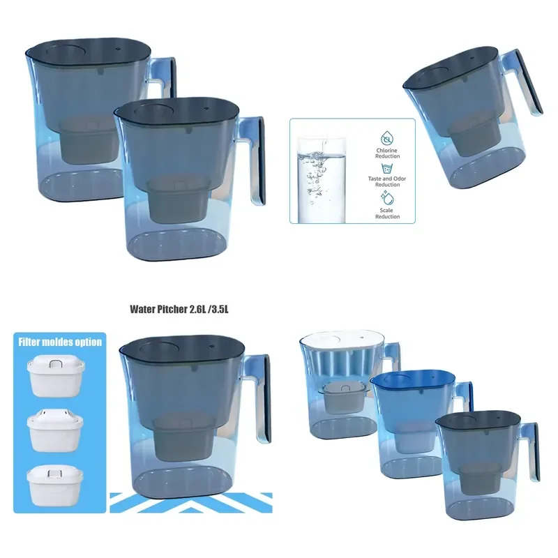 3.5L Large Capacity Water Filter Pitcher 10 Cups Tap Water Drinking Filtration System Tank