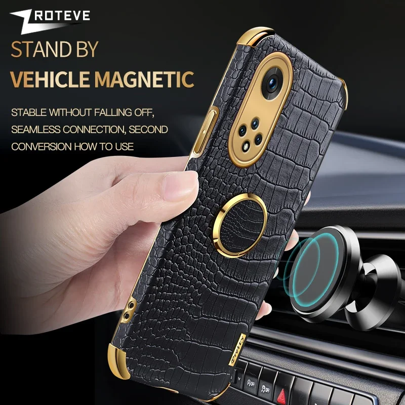 Etui Nova9 Zroteve Crocodile Leather Plating Soft Cover do Huawei Nova 9 SE 8 8i Y60 Y70 Plus Y71 Y90 Nova8 Nova9SE Etui na telefon