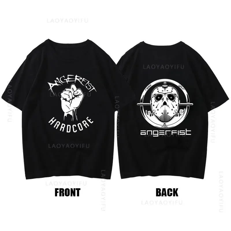 Homens Angerfist Manga Curta Camiseta, Holandês Gabber Música Tema, Verão Streetwear, Roupas de Ginásio, O-Neck Moda, 100% Algodão