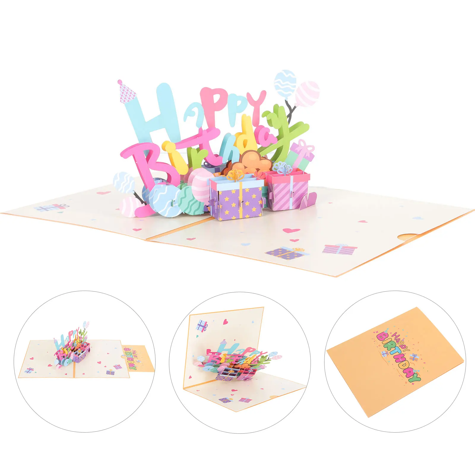 

3D Birthday Pop up Greeting Party Gift Paper Cartoon Blessing Lovely Card Making Kits DIY Card Printing Products