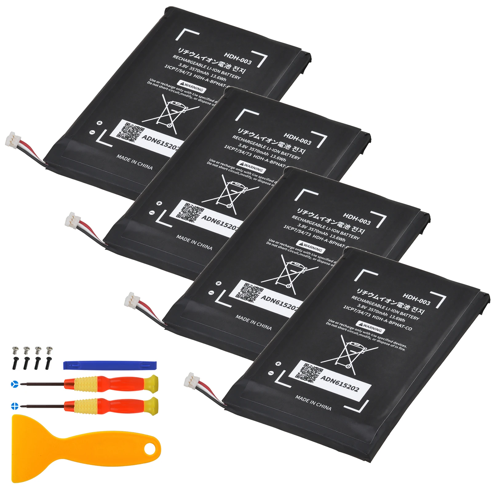 4X 3570mAh HDH 003 HDH-003 Battery with Repair tools for Nintendo Switch Lite Game