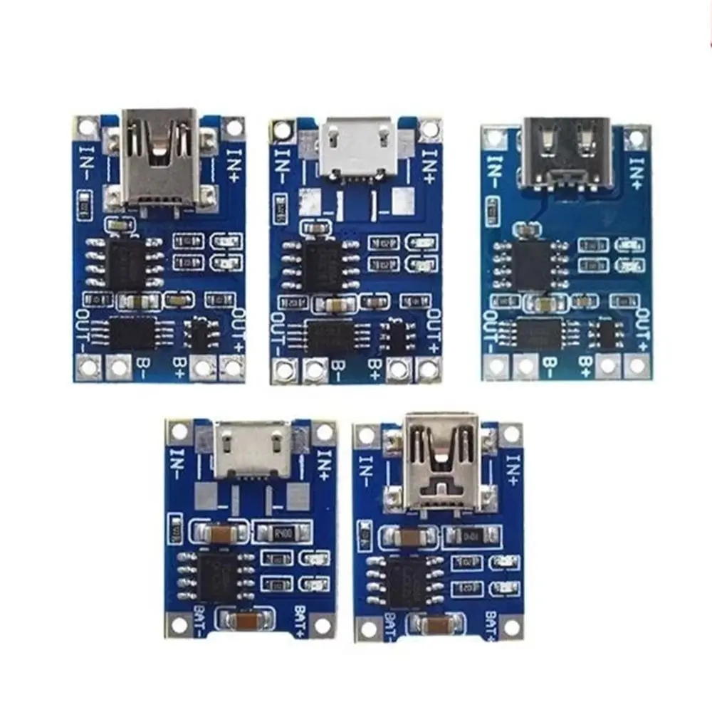 Placa de carga de batería de litio con módulo de protección para Arduino, electrónica inteligente, 5V, tipo c, Micro USB, 1A, 18650, Kit Diy