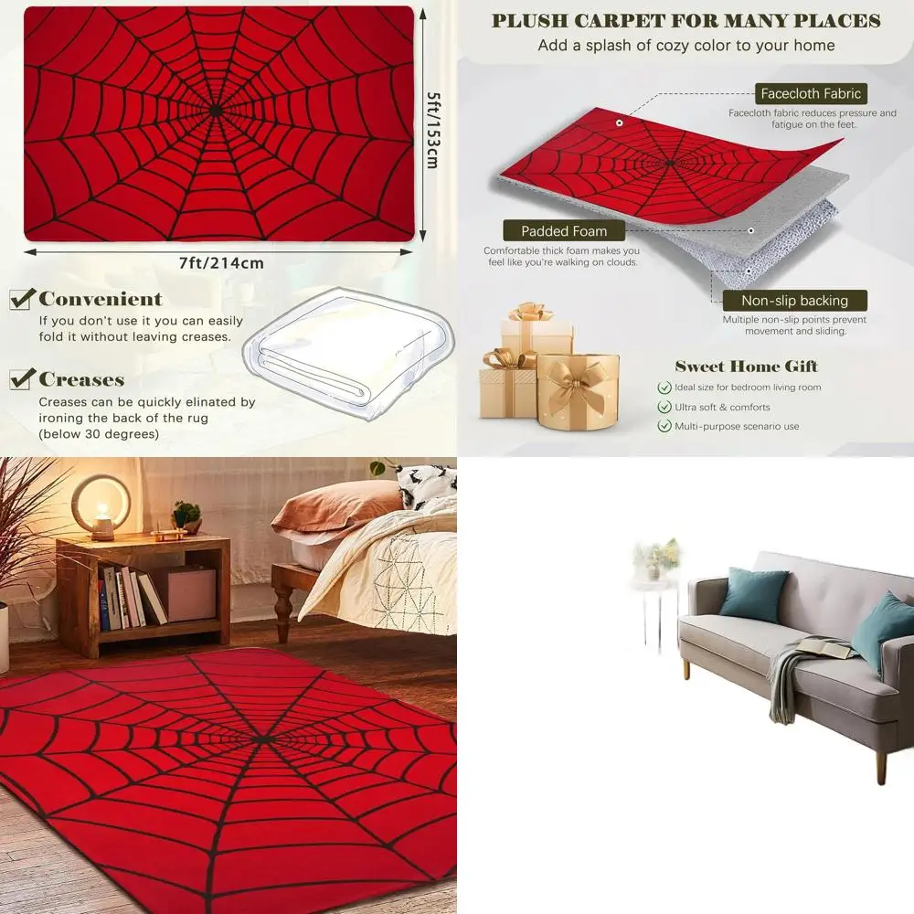 

Farmhouse Style 5x7 Low-Pile Washable Area Rug for Living Room, Bedroom, and Kitchen