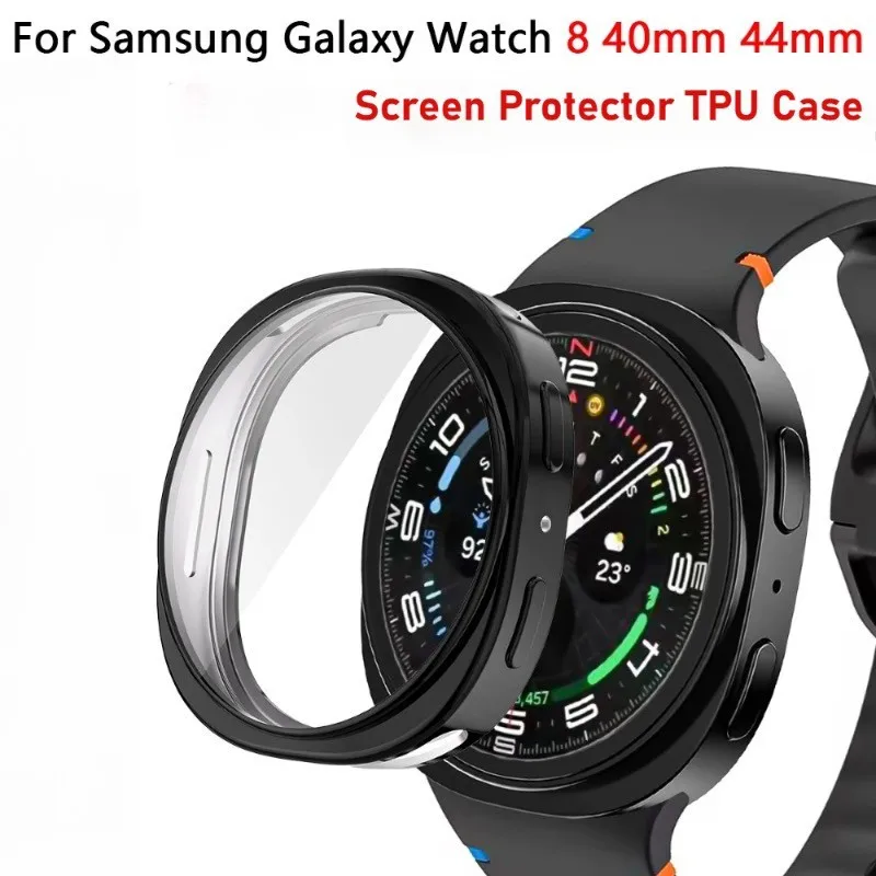 Screen Protector Shell for Samsung Galaxy Watch 8 40mm / 44mm Soft TPU Face Cover All-Around Protective Bumper