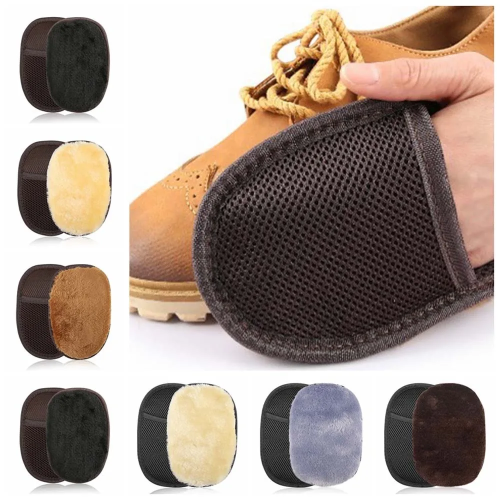 Shoe Gloves Shoe Care Brush Shoes Cleaner Soft Wool Plush Polished Gloves Wipe Shoes Handbag Brushes Leather Care