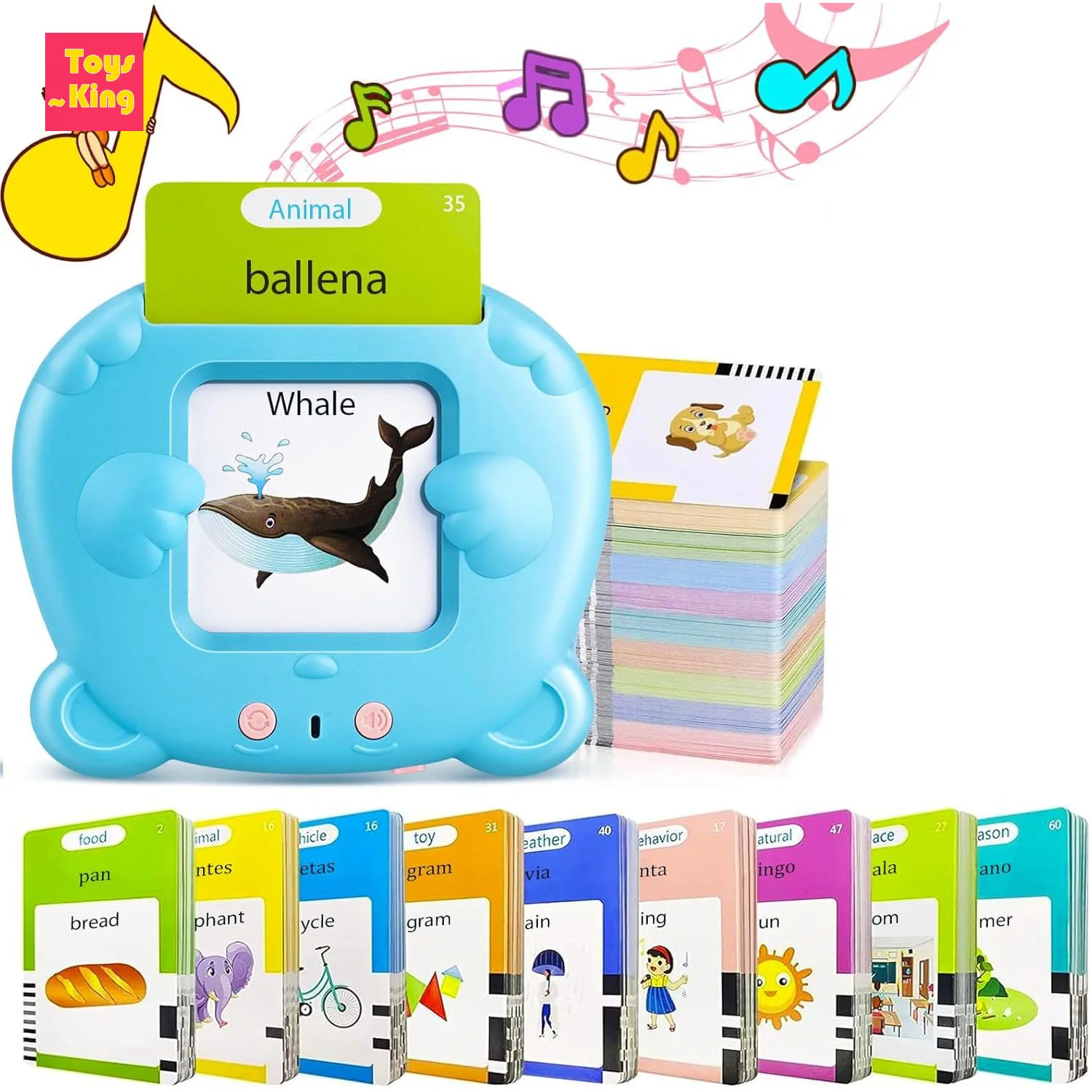 بطاقات فلاش ناطقة من مونتيسوري ألعاب تعليمية للأطفال موسيقى لمرحلة ما قبل المدرسة تعلم الكلمات البصرية آلة قراءة الهدايا التفاعلية #1