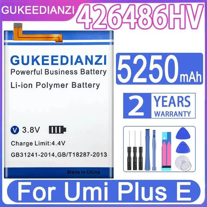 Аккумулятор мобильного телефона 5250 мАч, надежная замена 426486HV для Umidigi Umi Plus E Аккумулятор мобильного телефона 5250 мАч, надежная замена 426486HV для Umidigi Umi Plus E