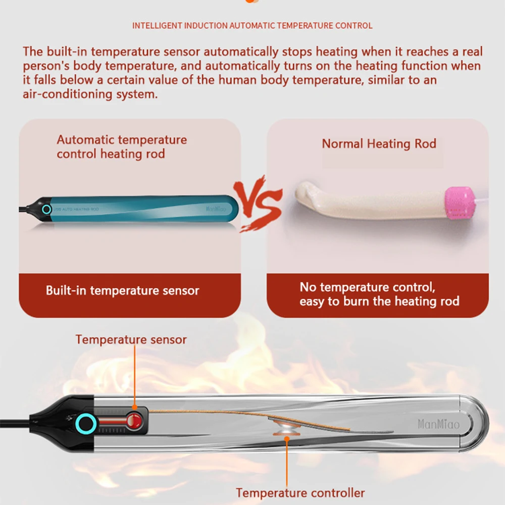 USB المهبل التدفئة عصا سخان التدفئة السريعة 37.5 درجة لدمى الجنس سيليكون المهبل ذكر الاستمناء كس الجنس لعب