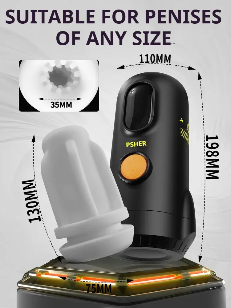 เครื่องช่วยสำเร็จความใคร่ชายแบบดูดอัตโนมัติ พร้อมระบบสั่น ฟังก์ชั่นจำลองการออรัลเซ็กซ์ ระบบทำความร้อน ปั๊มสุญญากาศสำหรับอวัยวะเพศชาย ถ้วยช่วยสำเร็จความใคร่ ของเล่นทางเพศสำหรับผู้ชาย