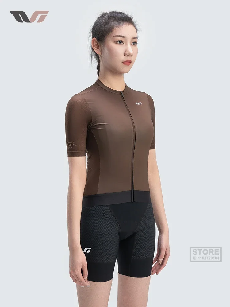 ROCKBROS-Maillot de cyclisme pour femmes, vêtements de vélo anti-UV, chemises de vélo respirantes à séchage rapide, manches courtes, fermeture éclair YKK, été