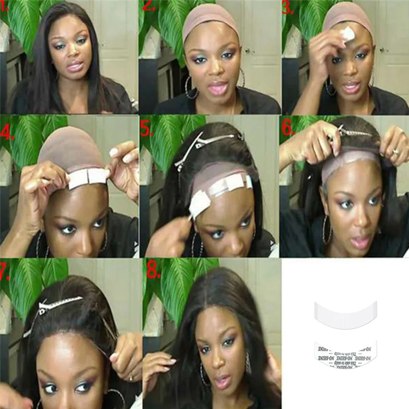 A84G-108Pc/Lot No-Shine Wig Tape Double Adhesive Extension Hair Tape Strips Waterproof For Toupee/Lace Front Wigs Film Durable