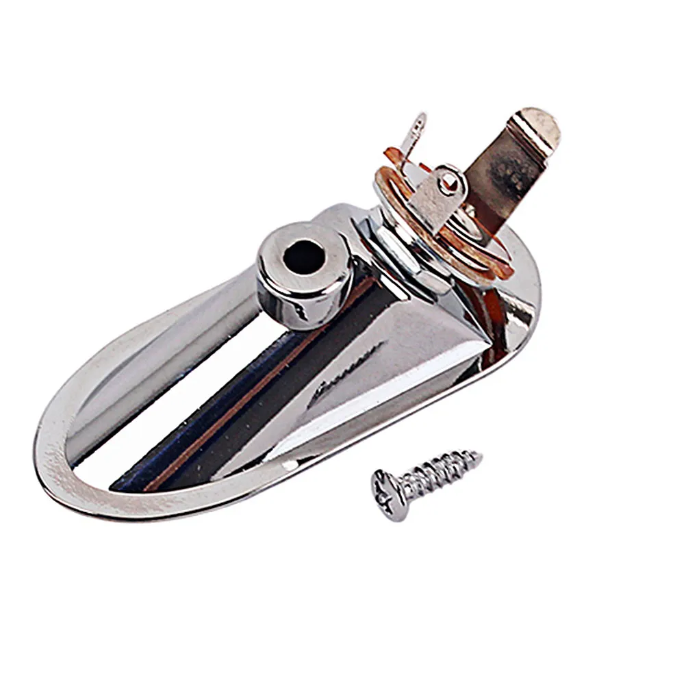 

Dual Boat Style 635Mm Guitar Input Output Jack Socket for Electric Guitar Bass Silver Finish Professional Jack Plate Replacement