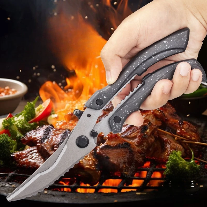 

Household Kitchen Scissors Multifunctional Stainless Steel Professional Hard Bone Scissors Fish Bone Scissors Steak Scissors