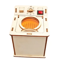Kids Science Toy Washing Machine Technology Gadget STEM Physics Wooden 3D Puzzle Kit Learning Educational Toys for Children