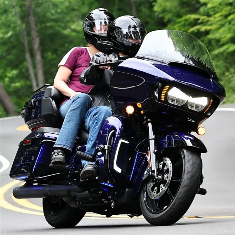 

H5-Motorcycle Headlight Eyebrows Sticker Headlamp Eyebrow Eyelids Trim Cover Visor For Road Glide 2015-2023