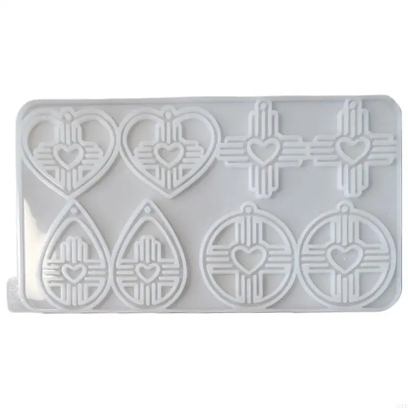 N2UE قلادة قالب من السيليكون أقراط مجوفة قوالب صنع المجوهرات قوالب سلسلة مفاتيح من السيليكون قوالب هدية لمحبي صياغة