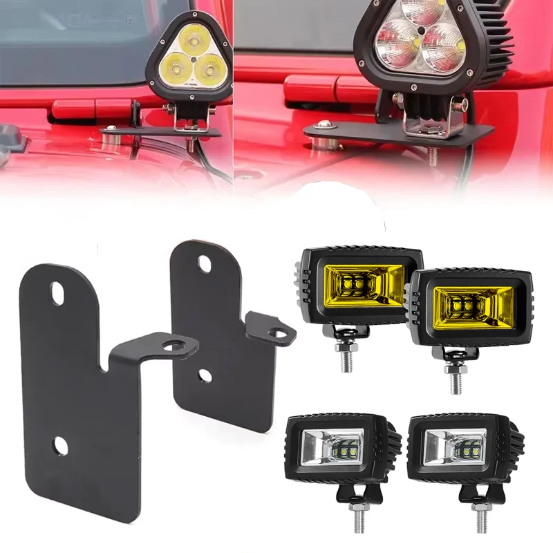 

Держатель стойки, петля для лобового стекла, светодиодный рабочий светильник, монтажный кронштейн для Jeep Wrangler JL 2018 + держатель Gladiator JT