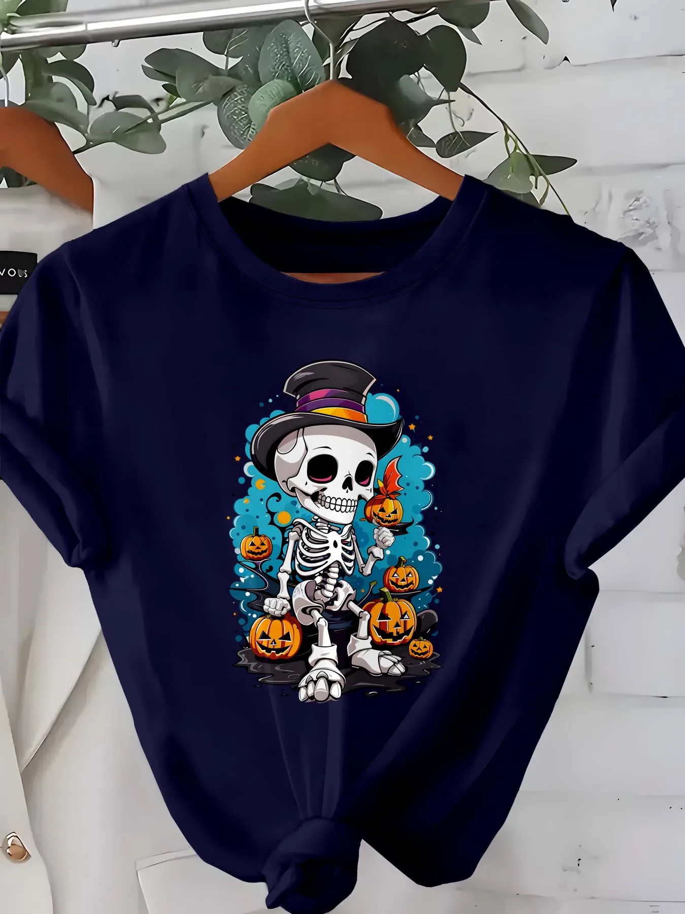 

Плюс размер модный скелет тыквы дизайн изысканная модная одежда