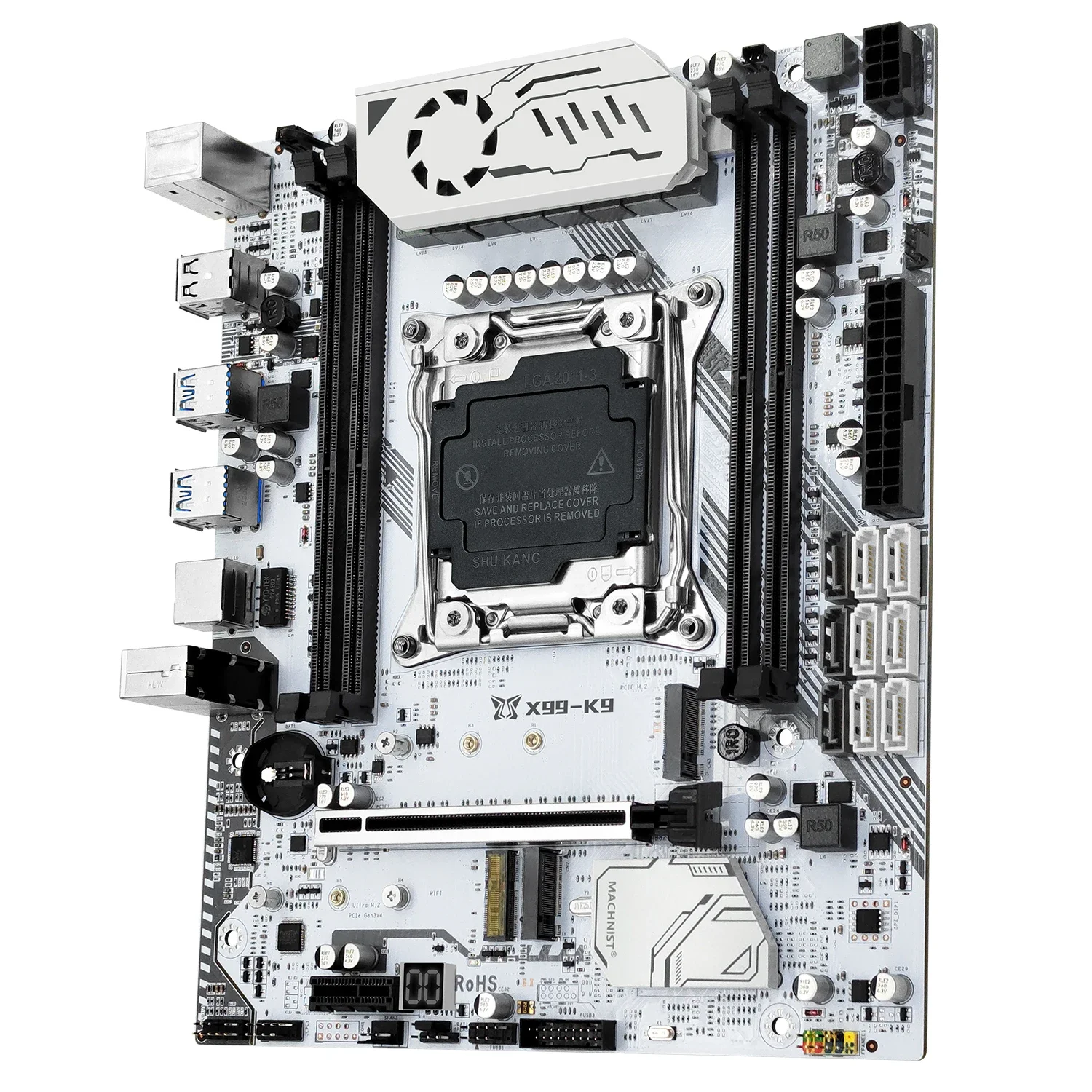 Imagem -05 - Motherboard Grupo Kit Lga 20113 Processador Cpu Xeon e5 2683 v3 32g = 4x8g 2666mhz Memória Ram Ddr4 Nvme M.2 Usb 3.0 Machinist-x99 k9