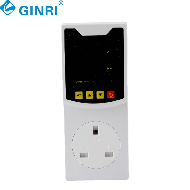 3個入り デジタル調整式 16A 自動電圧保護ソケット 単相AC 220V EU/UK/USプラグ付き