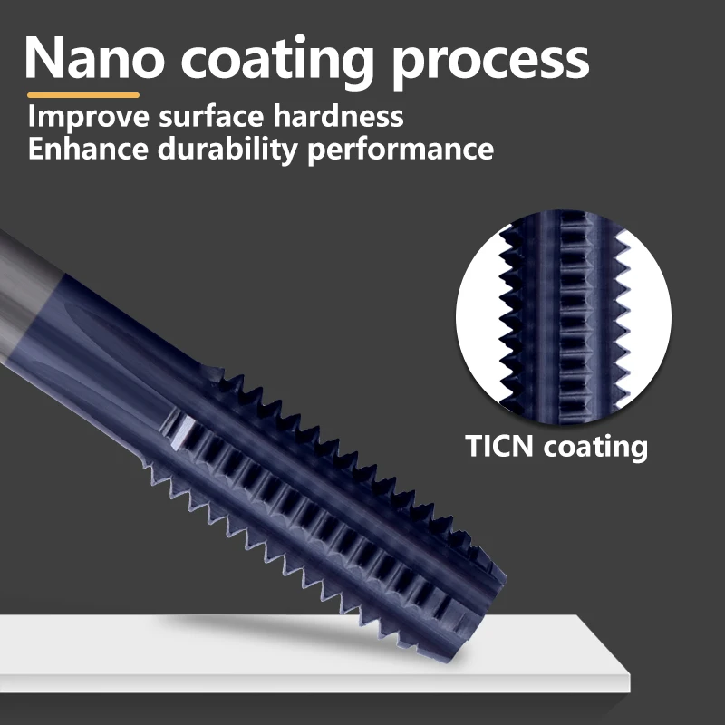 VOKET Carbide Tungsten Steel JIS Standard With TICN Straight Fluted Tap UNC UNF 4-40 6-32 Machine Thread Taps For HRC 55° - 62°